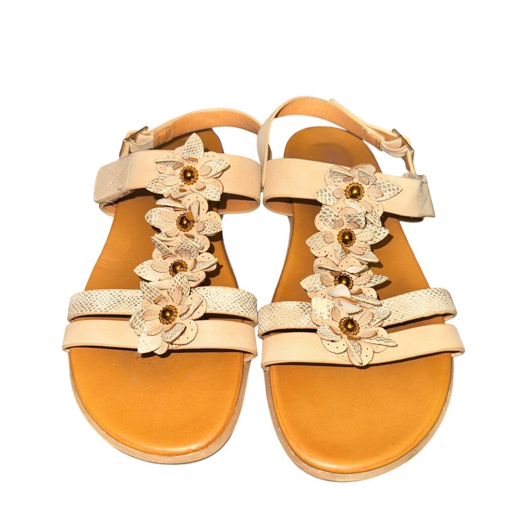 Patrizia By Spring Step Kalliphaeia Slingback Sandals Women's 7 Tan Faux Leather